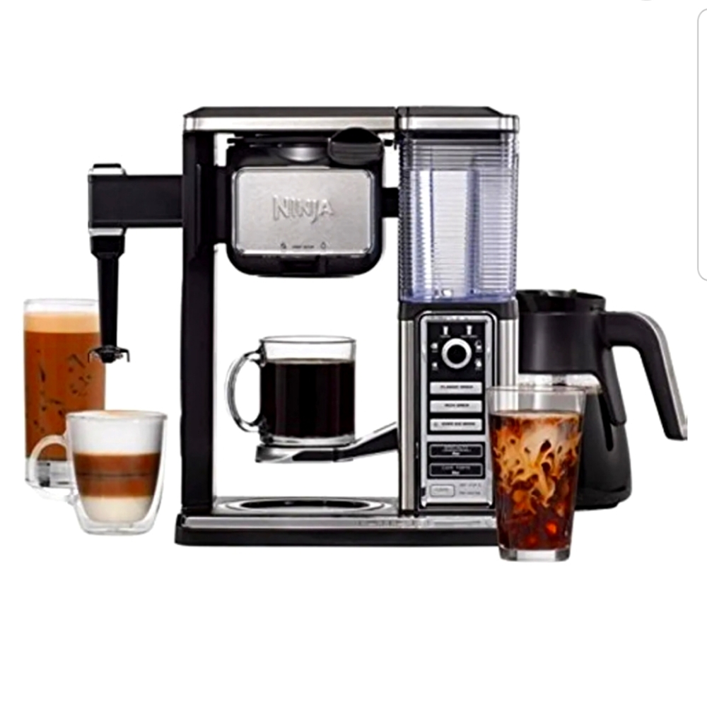 Ninja CF090CO Coffee Bar w/Glass Carafe and Auto-iQ One Touch Intelligence